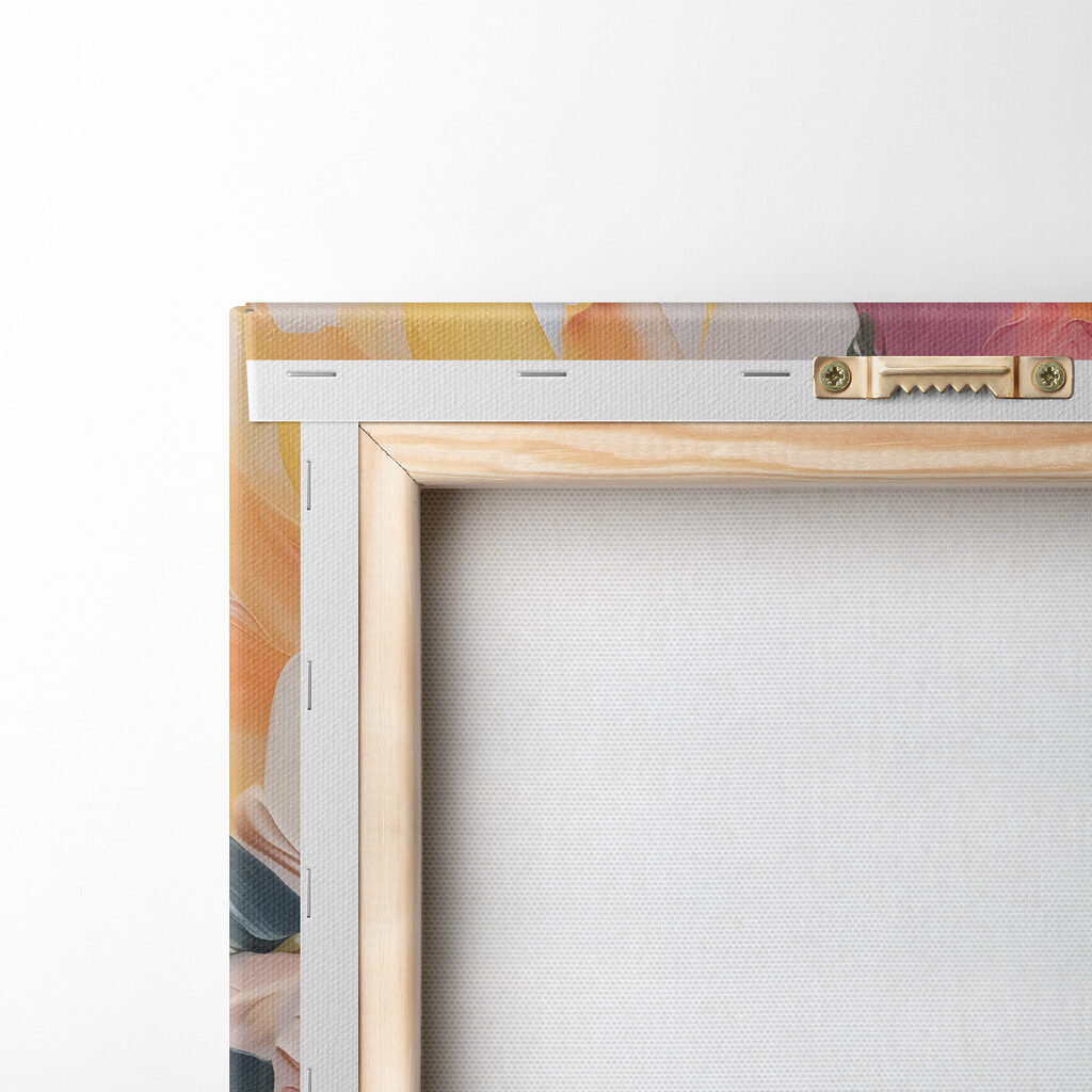 Painting of flowers on a white surface