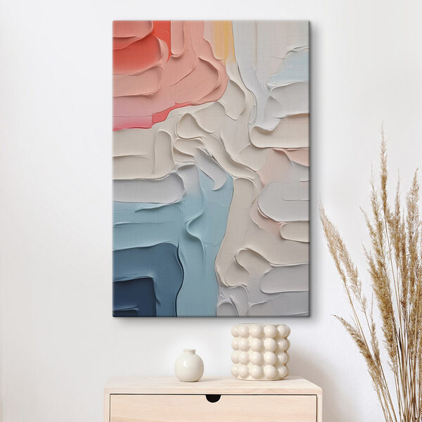 Canvas Schilderijen Zachte tinten versmelten in golven met textuur (Artikelnummer: s43347) Canvas Schilderijen Canvas Schilderijen Zachte tinten versmelten in golven met textuur (Artikelnummer: s43347)