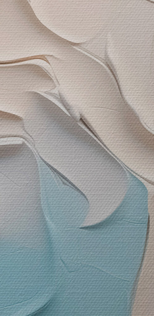 Soft hues blend in textured waves