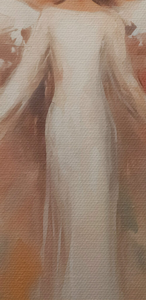 Painting of a woman with wings