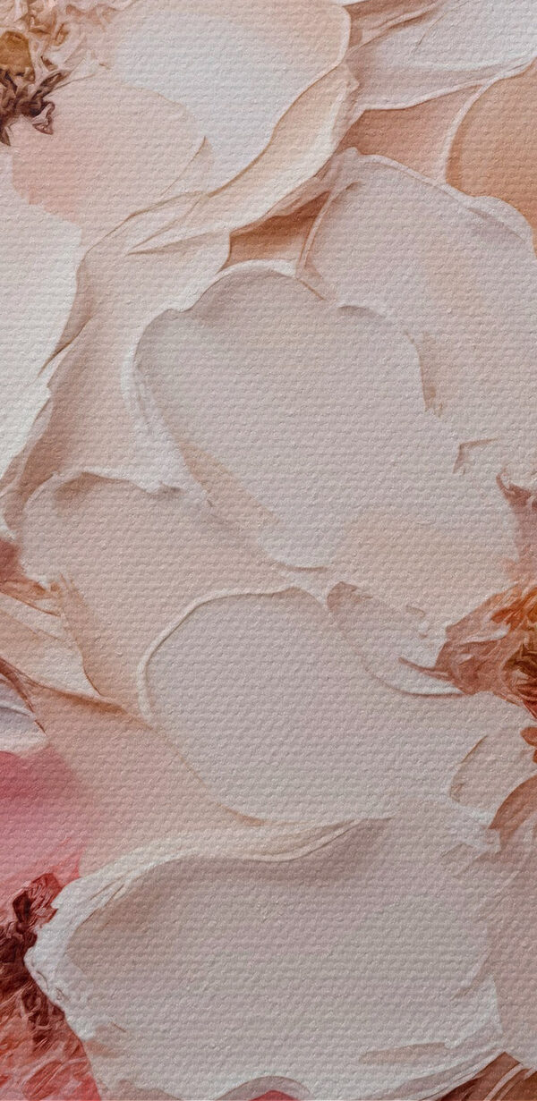 Schilderij van bloemen op een muur Schilderij van bloemen op een muur