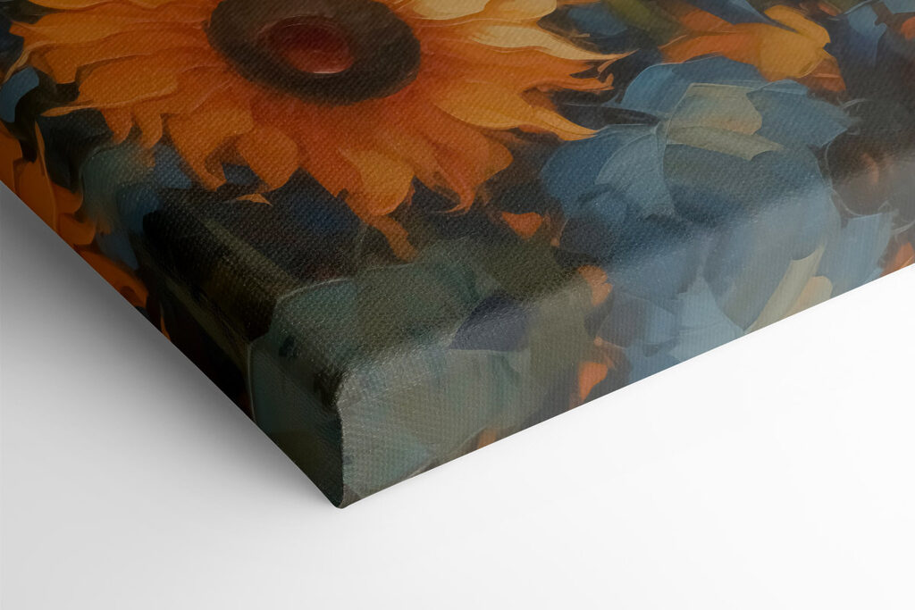 Painting of sunflowers in a field Painting of sunflowers in a field