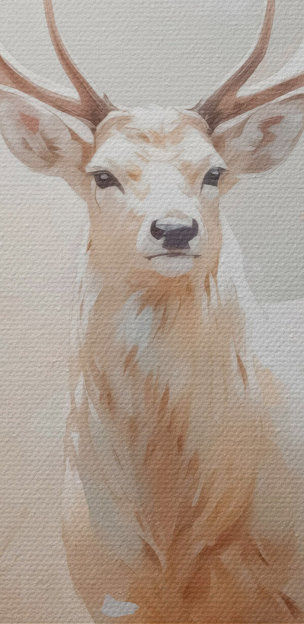 Schilderij van een hert met gewei Schilderij van een hert met gewei