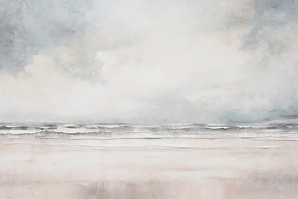 Strand met golven en wolken Strand met golven en wolken