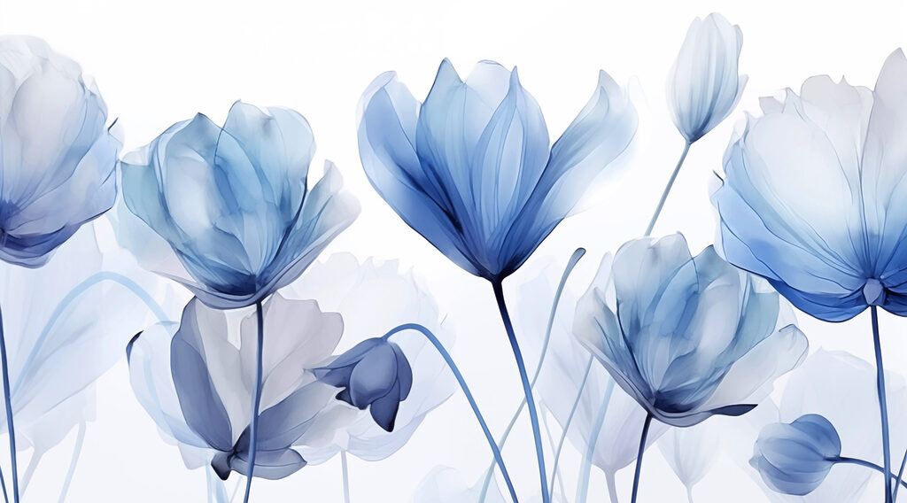 Blauwe en witte bloemen Blauwe en witte bloemen