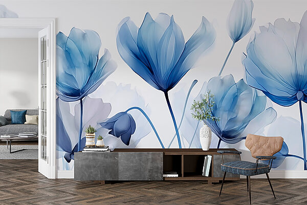 Blauwe en witte bloemen Blauwe en witte bloemen