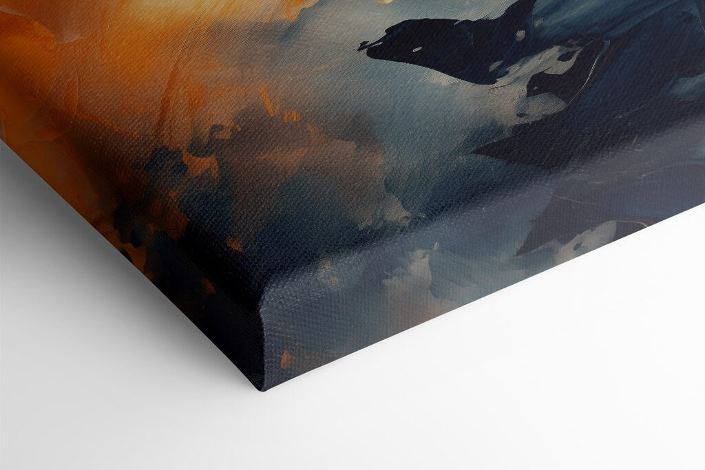 Painting of blue and orange colors