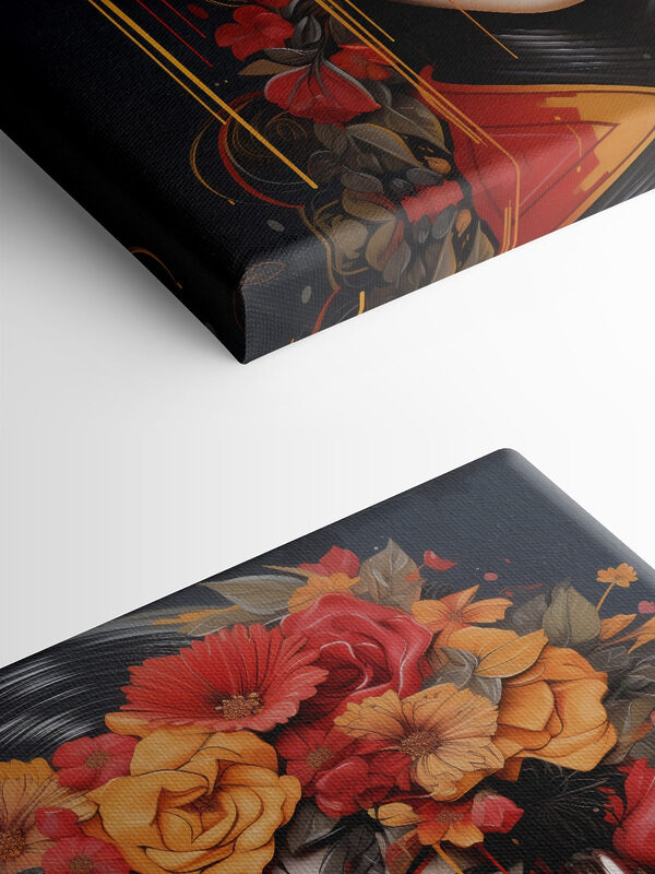 Woman with flowers in her hair and glasses Woman with flowers in her hair and glasses