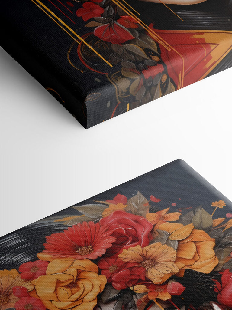 Woman with flowers in her hair and glasses Woman with flowers in her hair and glasses