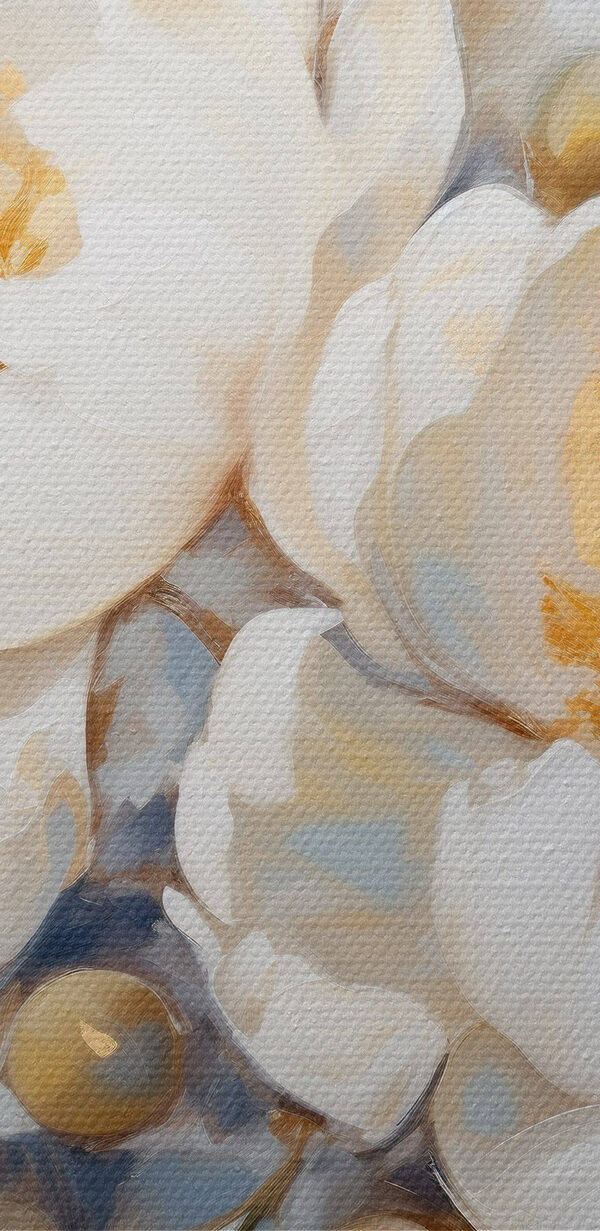 Schilderij van witte bloemen Schilderij van witte bloemen