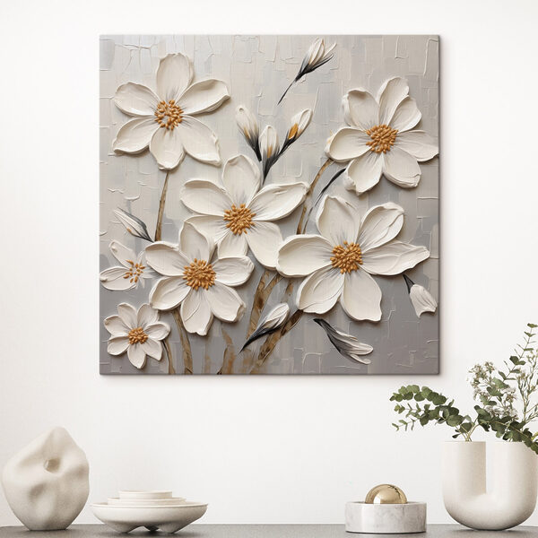 Painting of white flowers