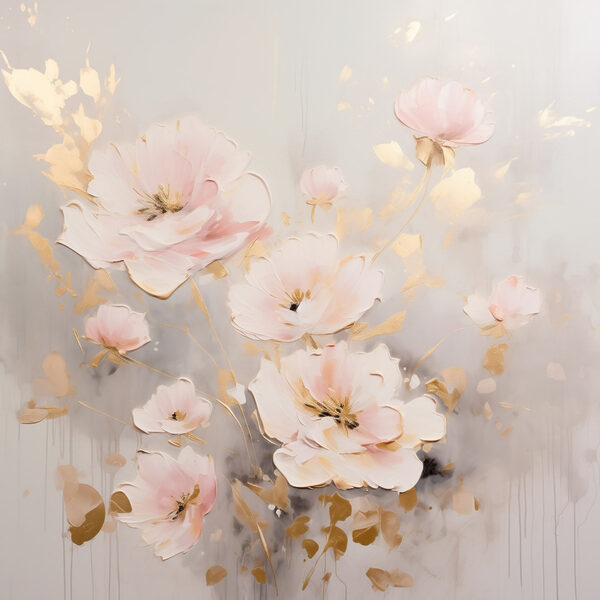 Schilderij van bloemen op een wit oppervlak Schilderij van bloemen op een wit oppervlak