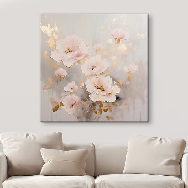 Schilderij van bloemen op een wit oppervlak Schilderij van bloemen op een wit oppervlak