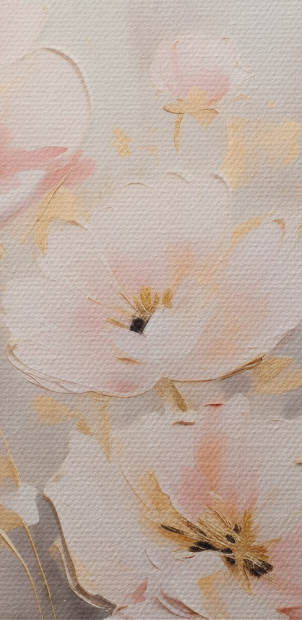 Schilderij van bloemen op een wit oppervlak Schilderij van bloemen op een wit oppervlak