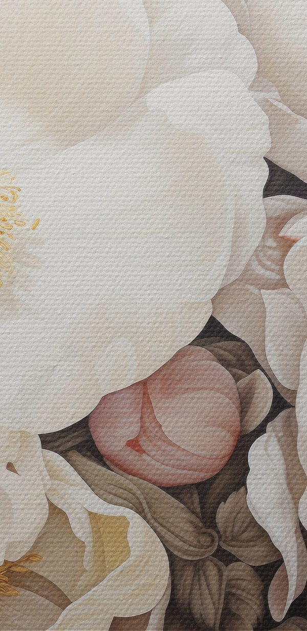Schilderij van witte bloemen Schilderij van witte bloemen
