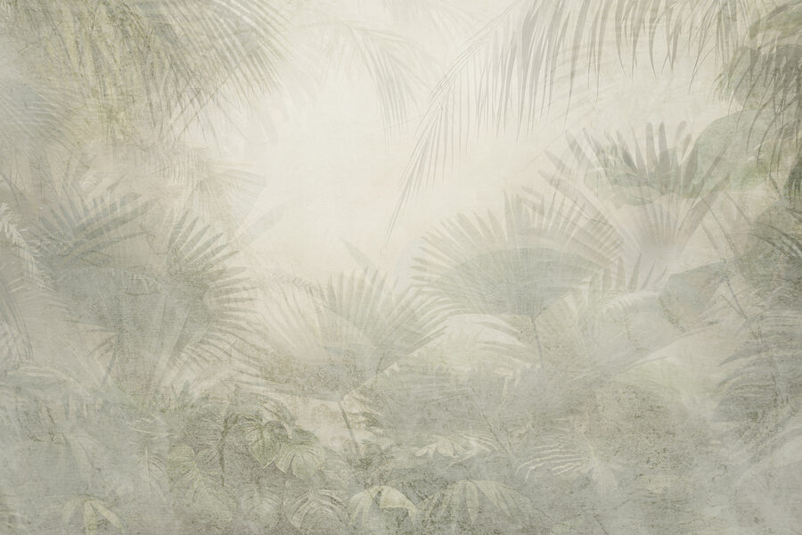 Witte achtergrond met palmbladeren