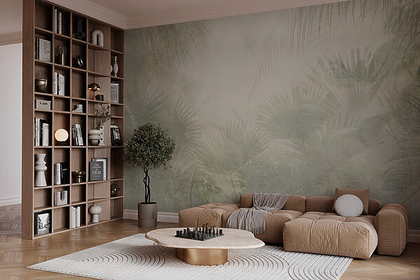 Witte achtergrond met palmbladeren Witte achtergrond met palmbladeren