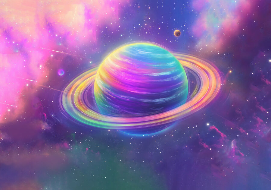 Kleurrijke planeet in de ruimte