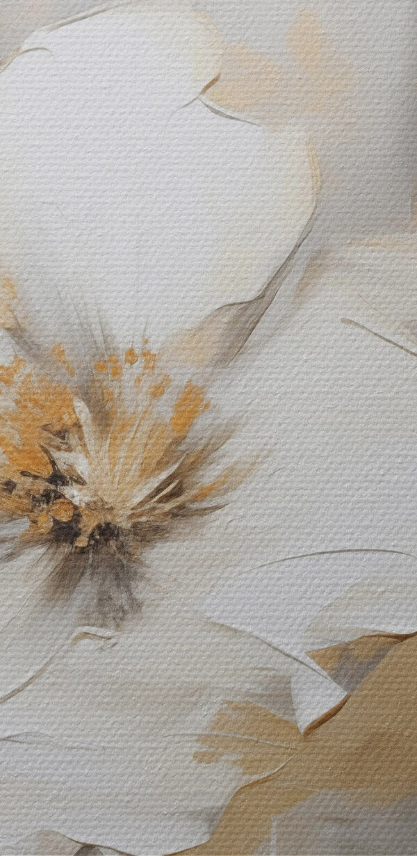 Schilderij van witte bloemen Schilderij van witte bloemen