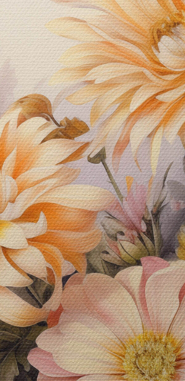 Schilderij van bloemen op een witte achtergrond Schilderij van bloemen op een witte achtergrond