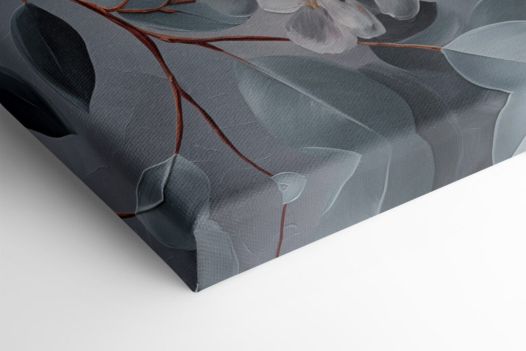 Painting of white flowers and leaves