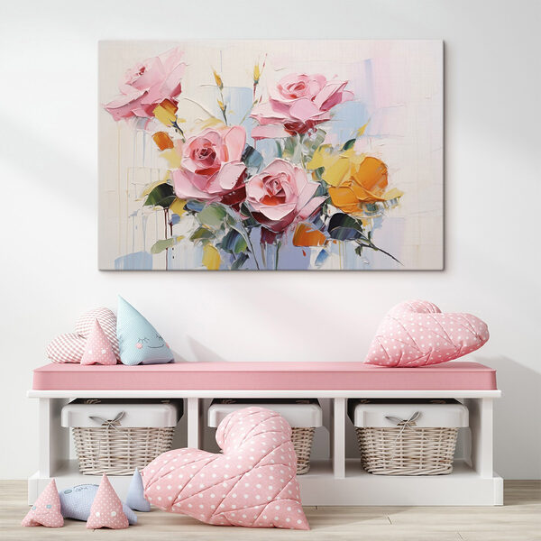 Schilderij van bloemen op een witte achtergrond Schilderij van bloemen op een witte achtergrond