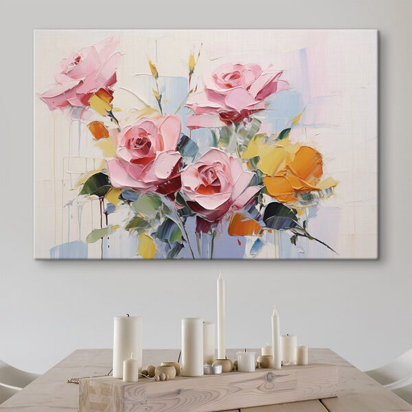 Schilderij van bloemen op een witte achtergrond Schilderij van bloemen op een witte achtergrond