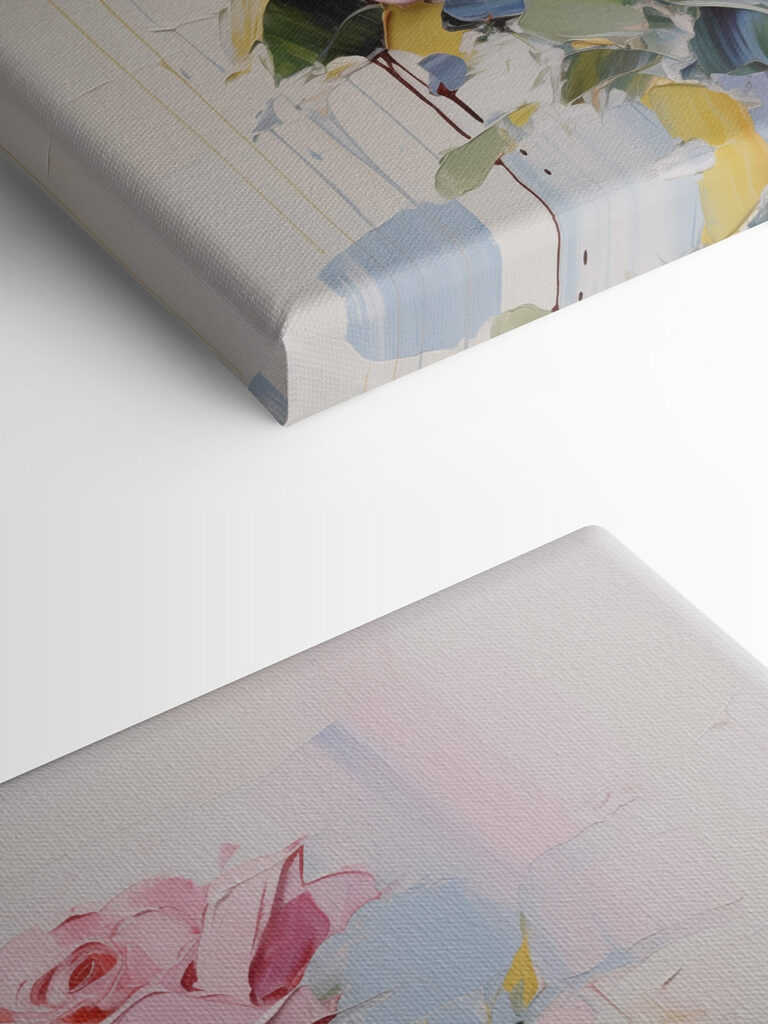 Painting of flowers on a white background