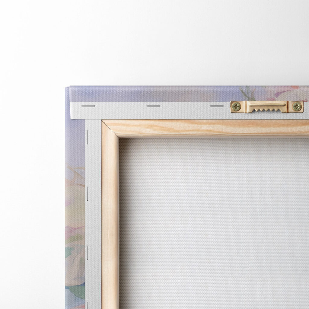 Painting of flowers on a blue background