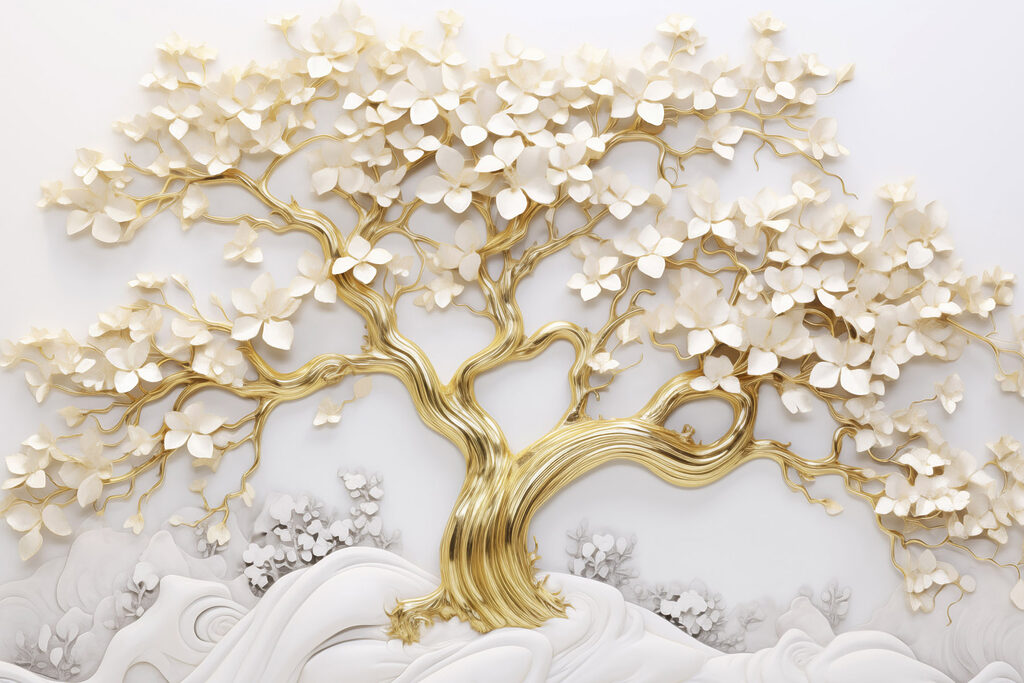 Boom met witte bladeren en bloemen s43388p 1024x683 - Boom met witte bladeren en bloemen