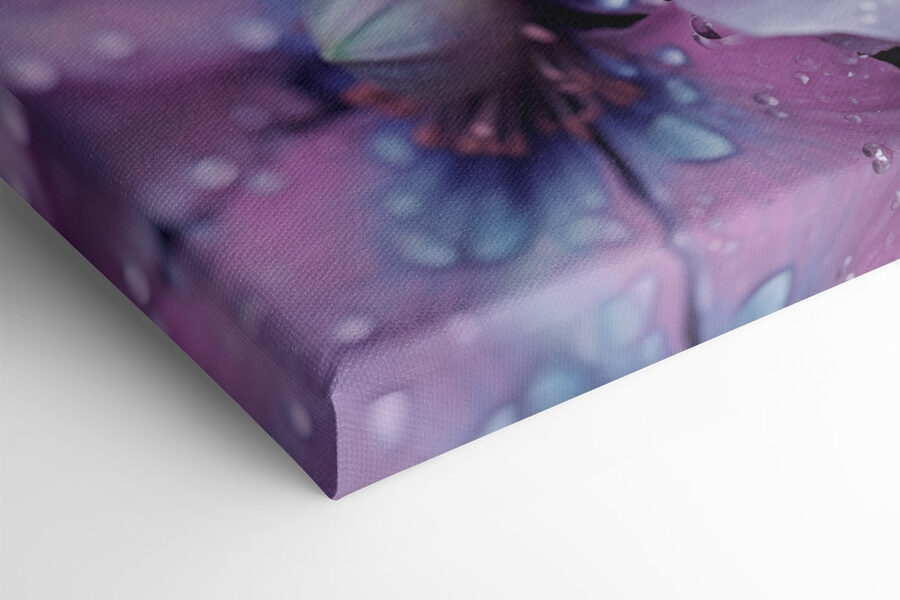 Delicate bloemen versierd met waterdruppels