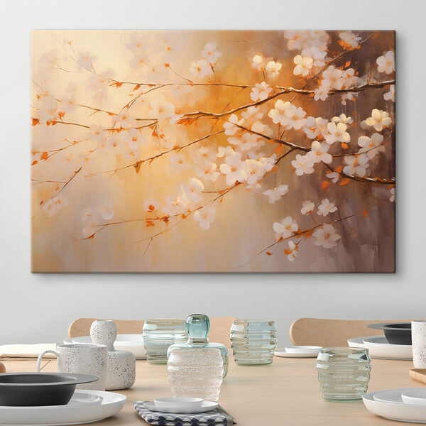 Boomtak met witte bloemen Boomtak met witte bloemen