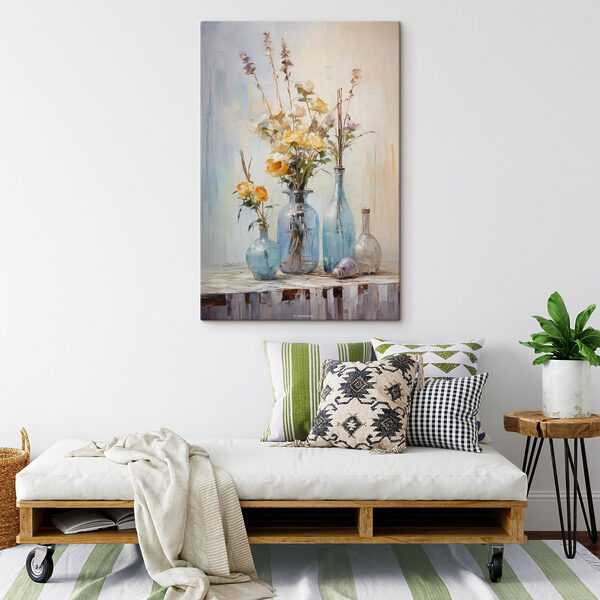 Schilderij van bloemen in vazen Schilderij van bloemen in vazen