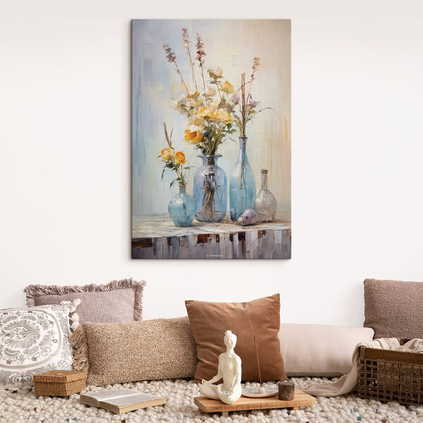 Schilderij van bloemen in vazen Schilderij van bloemen in vazen