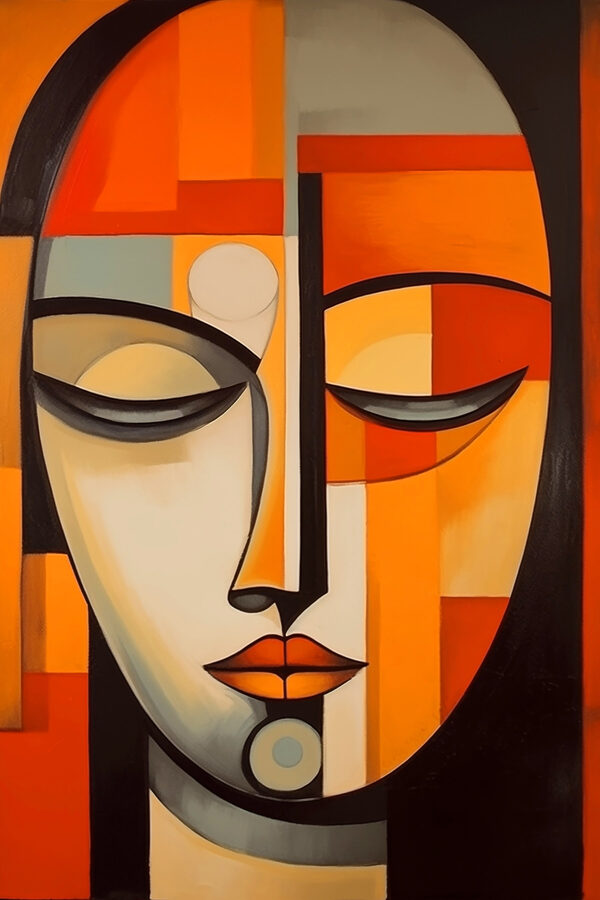 Schilderij van een vrouw’s gezicht Schilderij van een vrouw’s gezicht