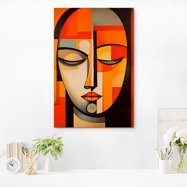 Schilderij van een vrouw’s gezicht Schilderij van een vrouw’s gezicht