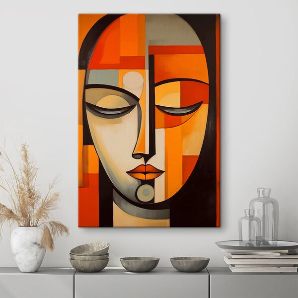 Schilderij van een vrouw’s gezicht Schilderij van een vrouw’s gezicht