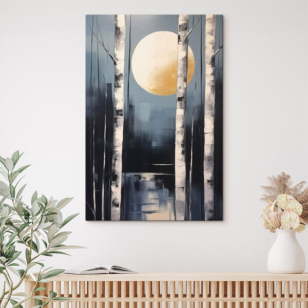 Schilderij van een maan aan de hemel Schilderij van een maan aan de hemel