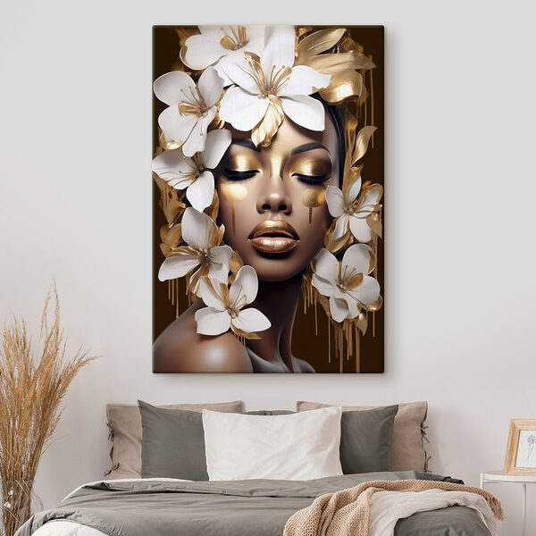 Canvas Schilderijen Etherische schoonheid versierd met bloesems (Artikelnummer: s43417) Canvas Schilderijen Canvas Schilderijen Etherische schoonheid versierd met bloesems (Artikelnummer: s43417)