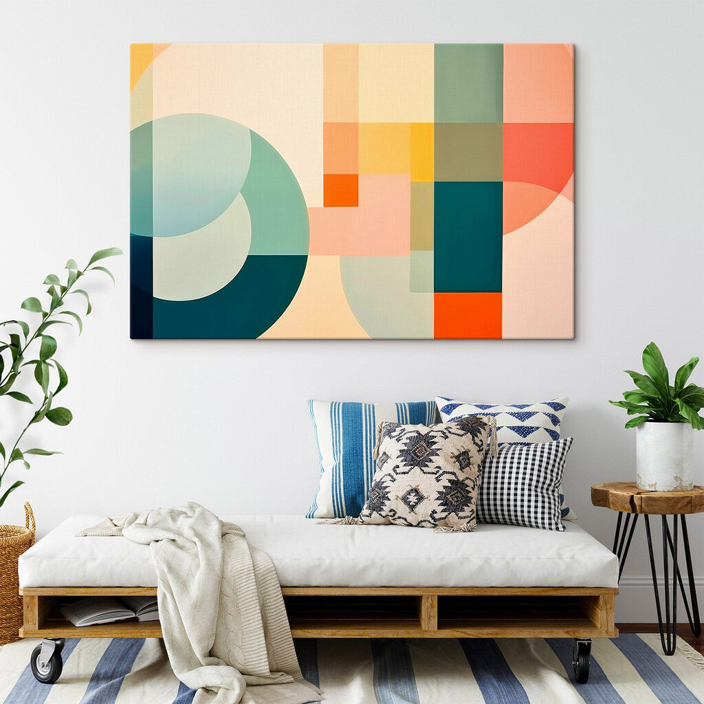 Colorful art piece with different shapes