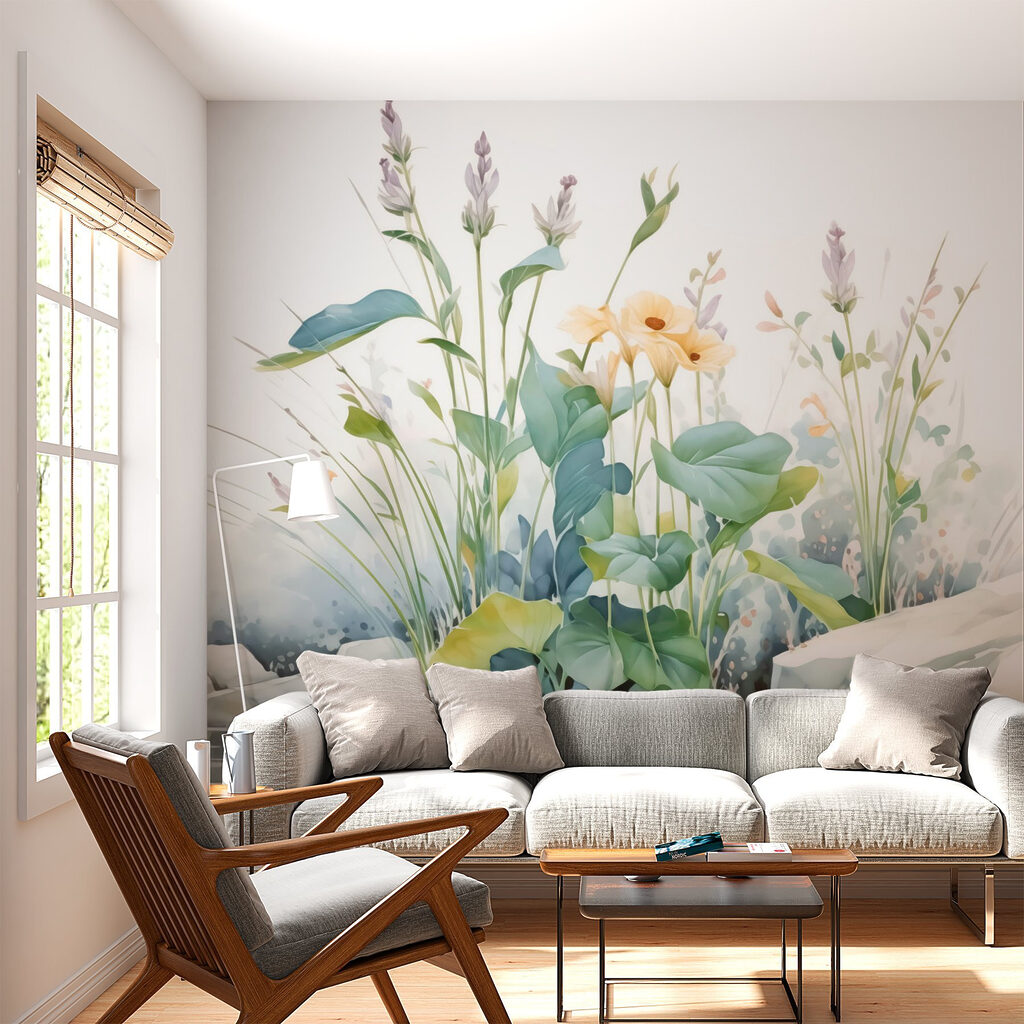 Painting of flowers and plants