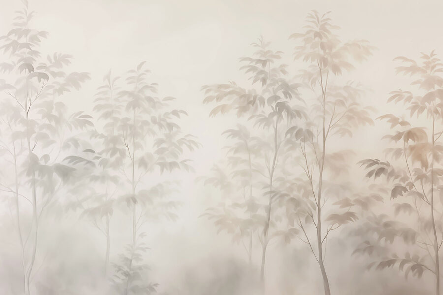 Bomen in de mist