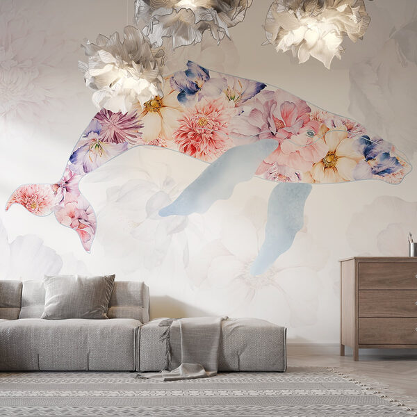 Dolfijn met bloemen erop Dolfijn met bloemen erop