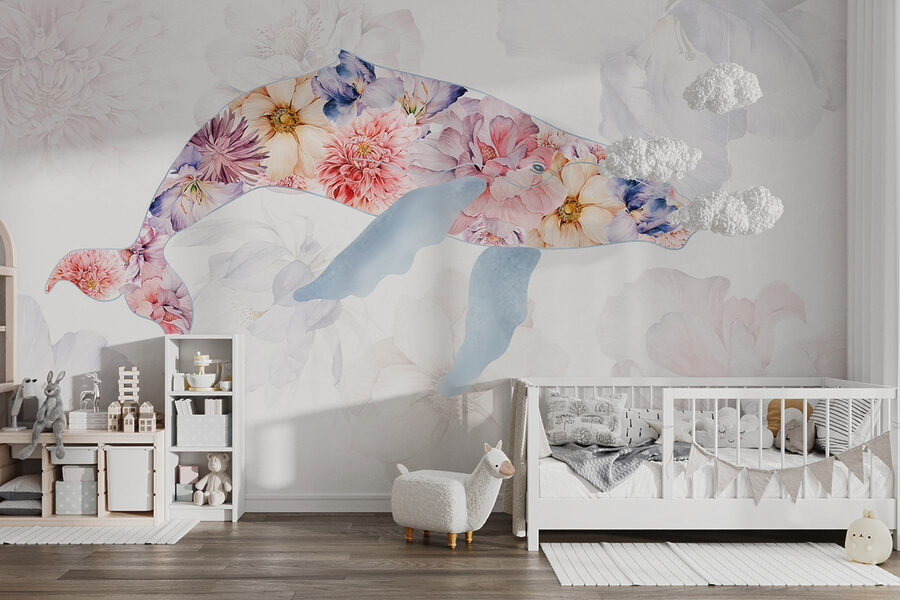 Dolfijn met bloemen erop Dolfijn met bloemen erop