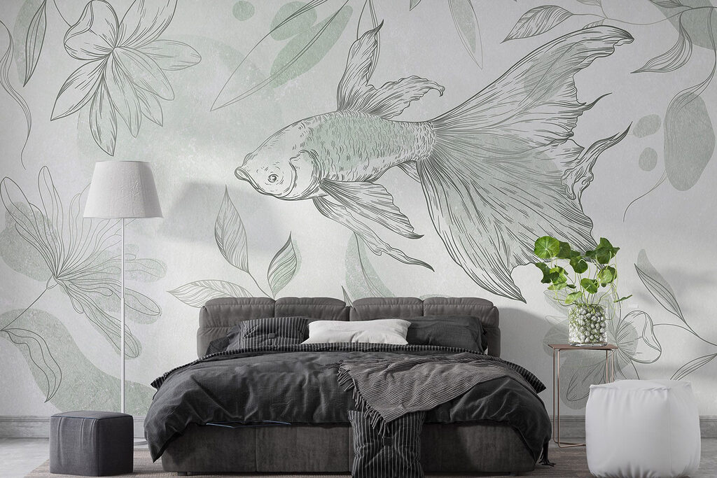 Fish and plants on a wall Fish and plants on a wall