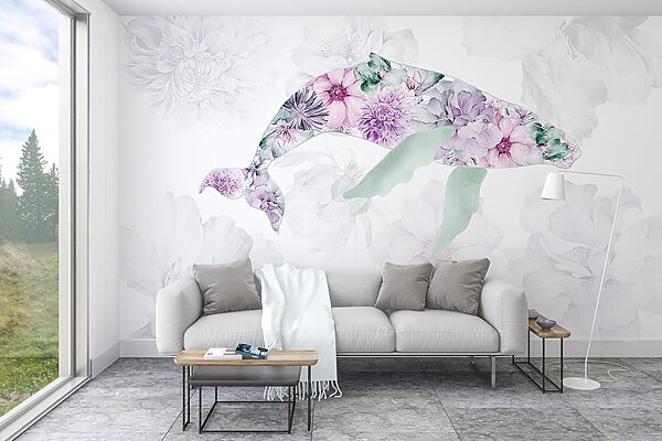 Dolfijn met bloemen erop Dolfijn met bloemen erop