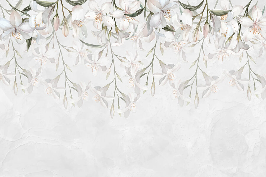 Witte bloemen op een witte achtergrond
