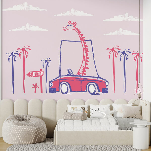 Giraffe in een auto Giraffe in een auto