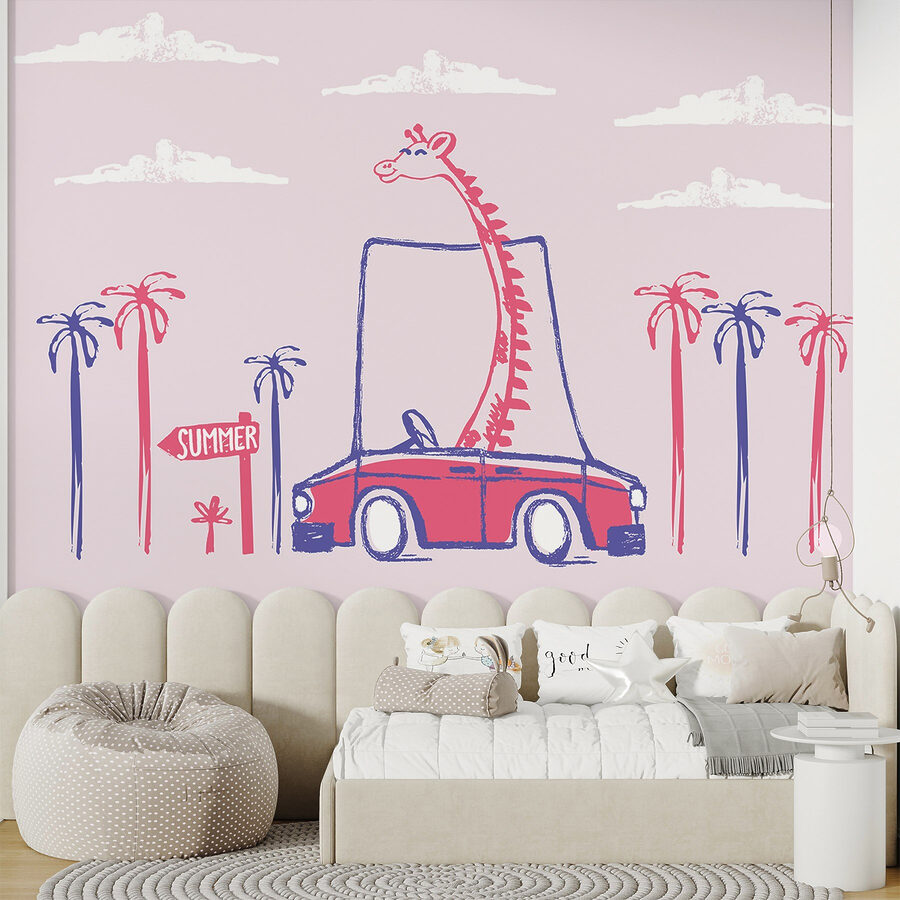 Giraffe in een auto Giraffe in een auto