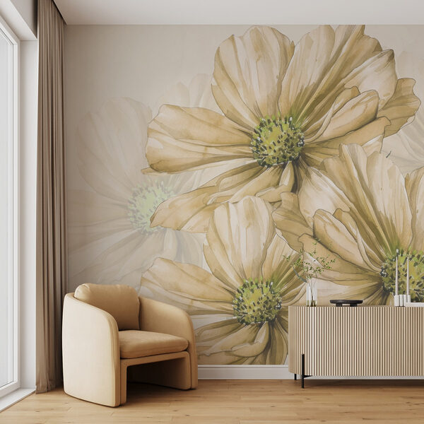Groep bloemen met groen hart Groep bloemen met groen hart